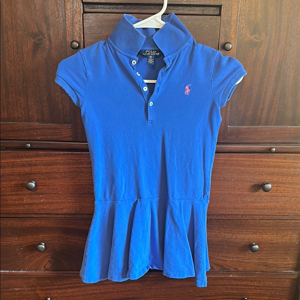 Girls Ralph Lauren Blue Polo Dress Size S/P 7